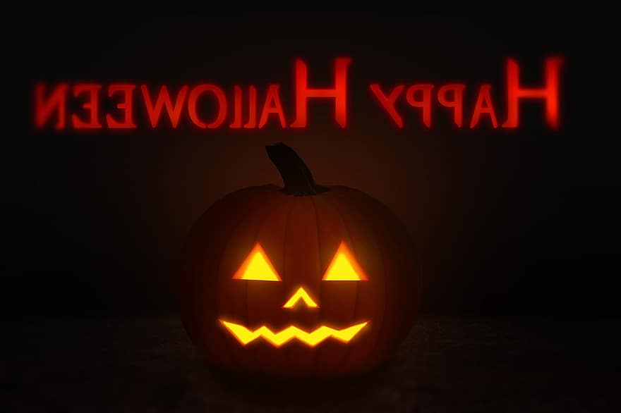 halloween, ferie, græskar, oktober, jack-o-lanterne, efterår, behandle, trick, mørk, skræmmende, design