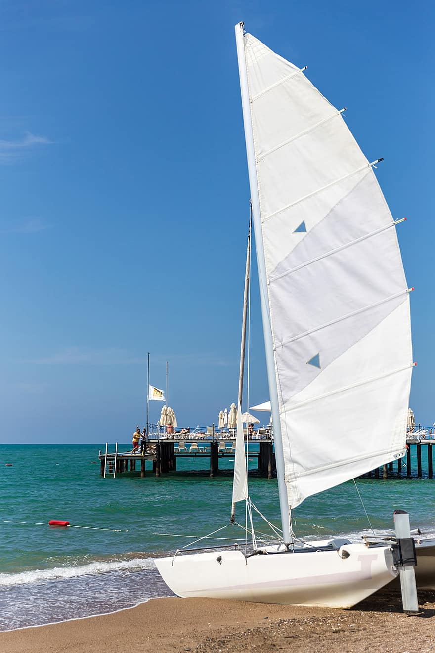 Beach, Summer, Vacation, Holiday, Resort, Sea, Ocean, Island, sailing, nautical vessel, sailboat