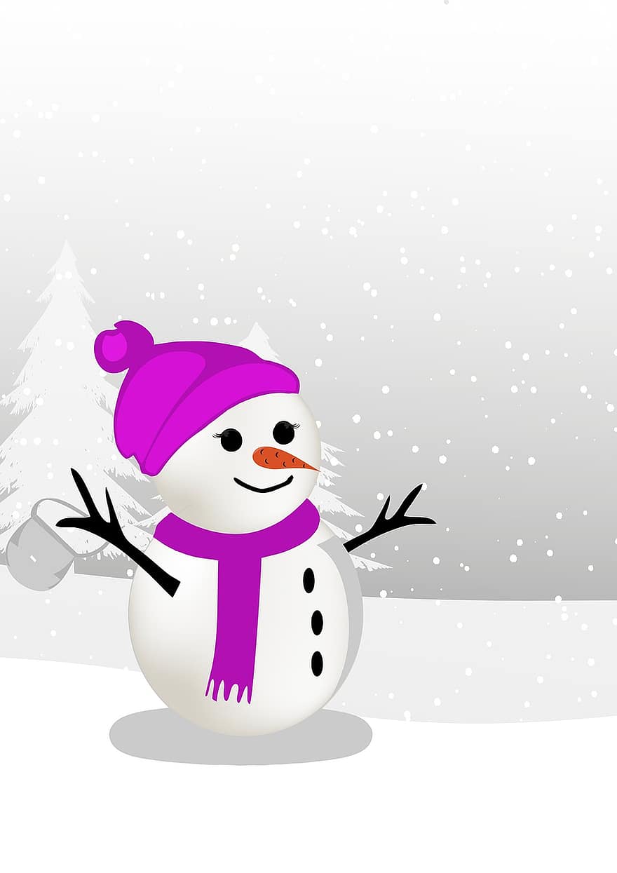 boneco de neve, mulher da neve, mulher, neve, inverno, branco, frio, nevando