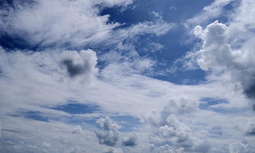 nuage, la nature, ciel, skyscape, bleu, été, Météo, journée, stratosphère, cumulus, arrière-plans