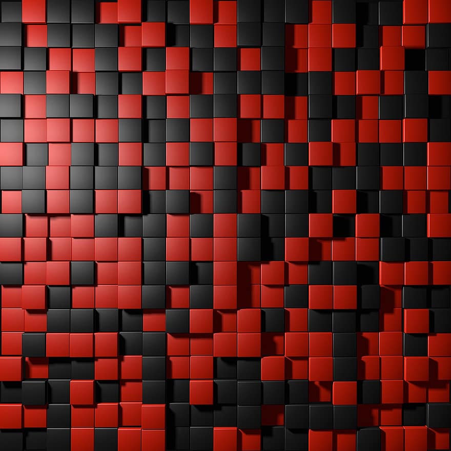 Black, Red, Tiles, Checkerboard, Modern, Interior, House, Style, Fancy, Luxury, Fashionable