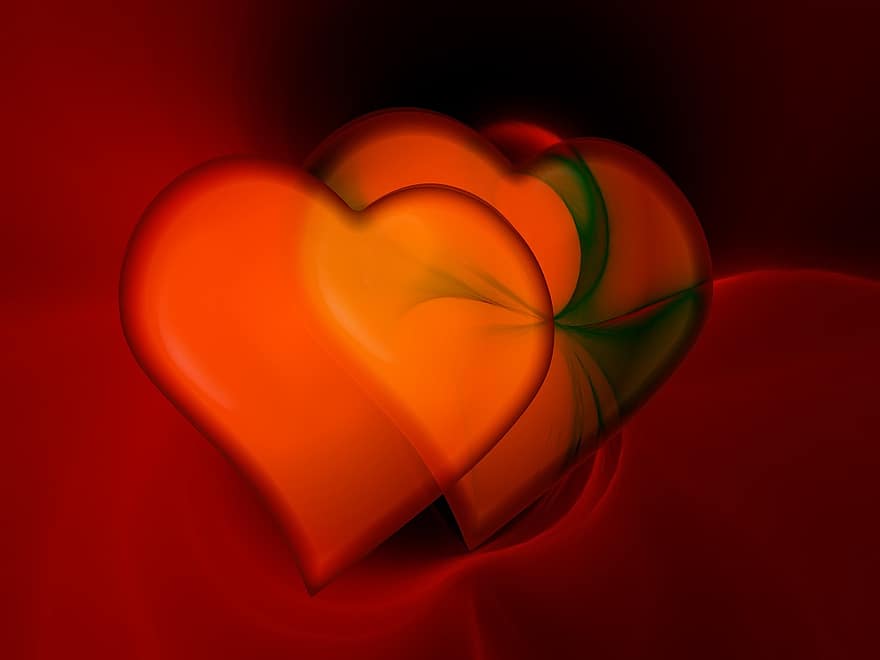 corazón, amor, tarjeta de felicitación, día de San Valentín, resumen, suerte, símbolo, sentimientos, estado animico, romántico, naranja