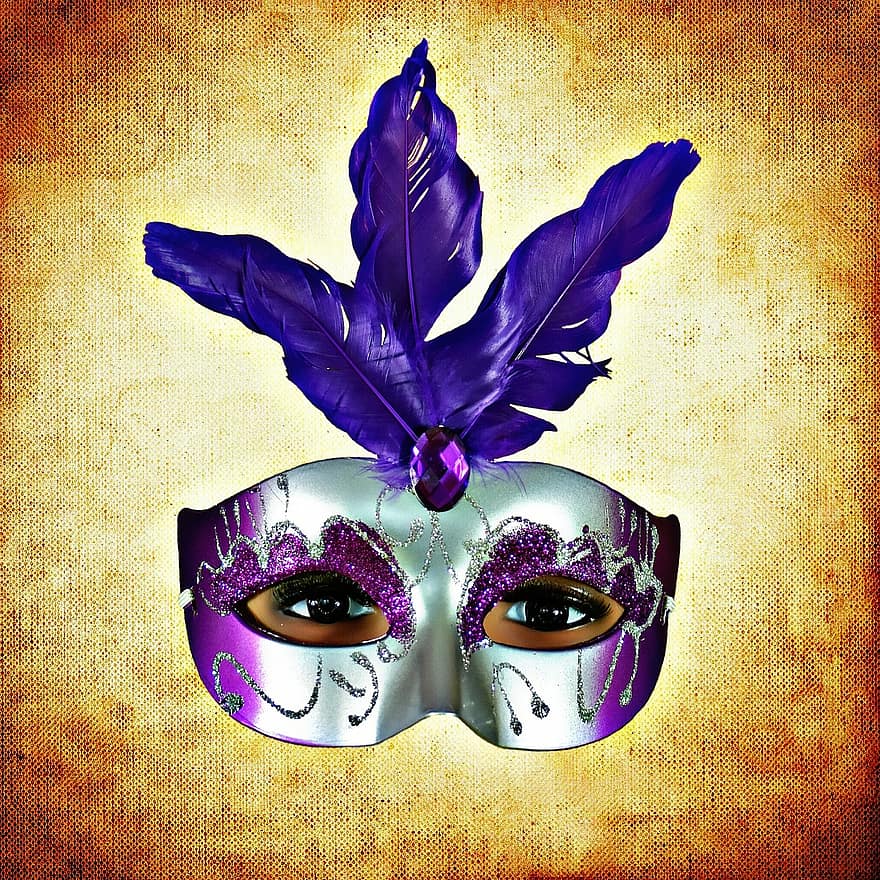 karneval, mask, ögon, panel, roligt