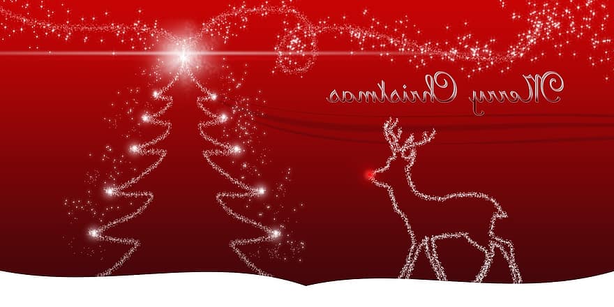 クリスマス、クリスマスカード、トナカイ、雪の結晶、星、クリスマスモチーフ、クリスマスの挨拶、クリスマスの時期、出現、ムース、12月
