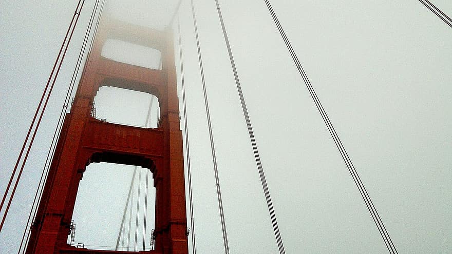 Golden Gate Bridge, mist, suspensie, hangbrug, Californië, Verenigde Staten, San Francisco, brug, beroemd