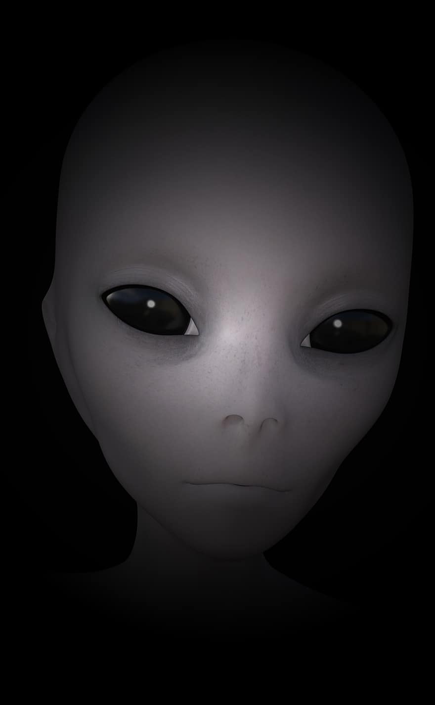 alien, et, udenjordisk, plads, menneskelignende, futuristisk, sci-fi