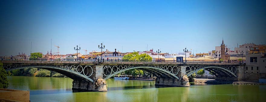 Brücke, Reise, Tourismus, Triana, Sevilla, berühmter Platz, die Architektur, Stadtbild, Wasser, Geschichte, Gebäudehülle