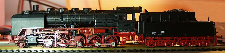 train miniature, br50, locomotive à vapeur