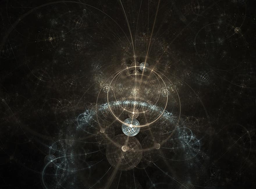 fractal, abstract, achtergrond, fysica, wetenschap, quantum, wiskunde, deeltje, ruimte, tijd, planeet