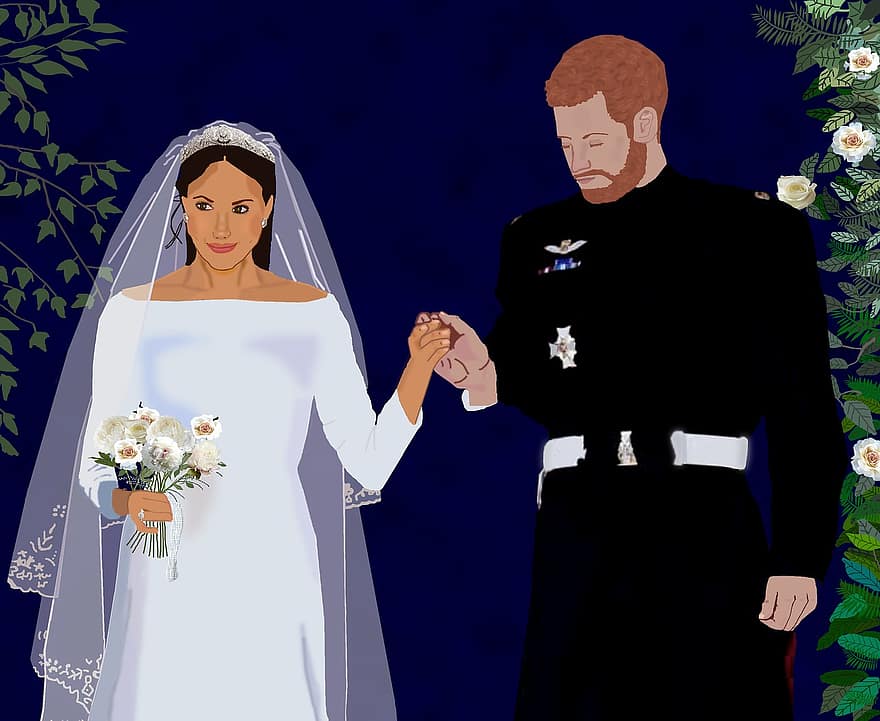 nevěsta, ženich, révy, svatební šaty
