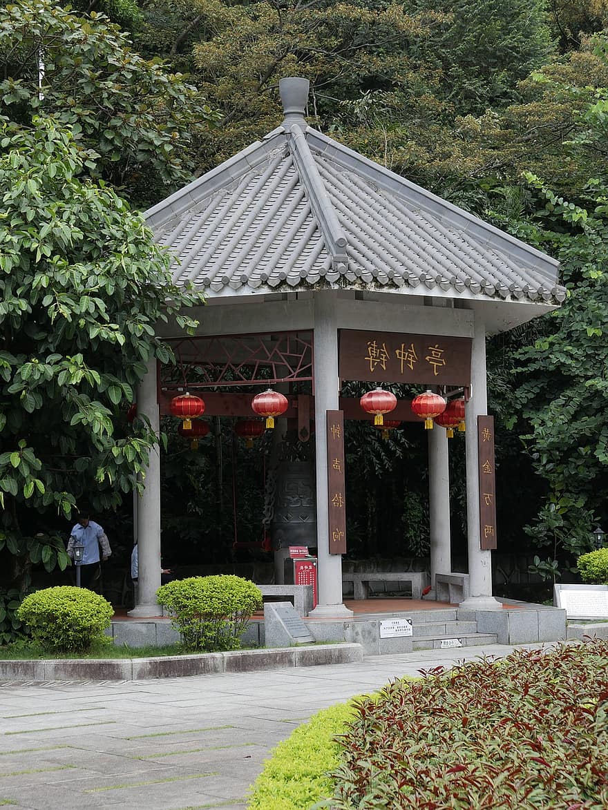 αρχαίος, Κτίριο, περίπτερο, guangdong, πάρκο, Ασία, Κίνα, ταξίδι