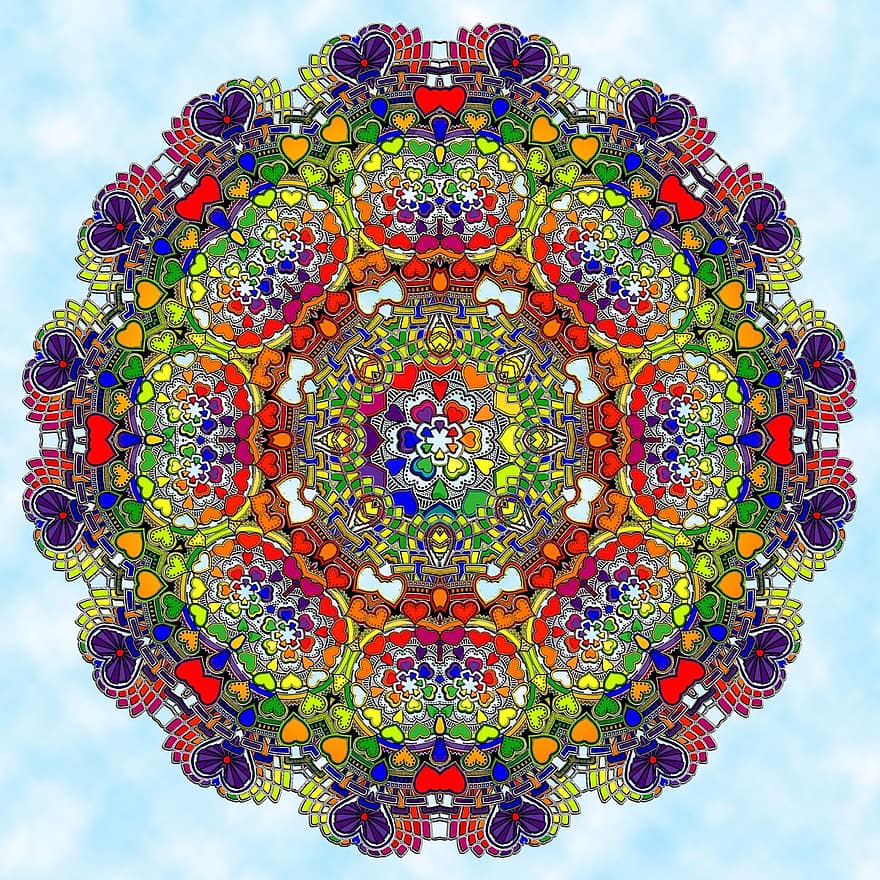 Mandala, Muster, Ornamente, Struktur, Design, verziert, Hintergrund, Kaleidoskop, Blumen-, bunt, geometrisch