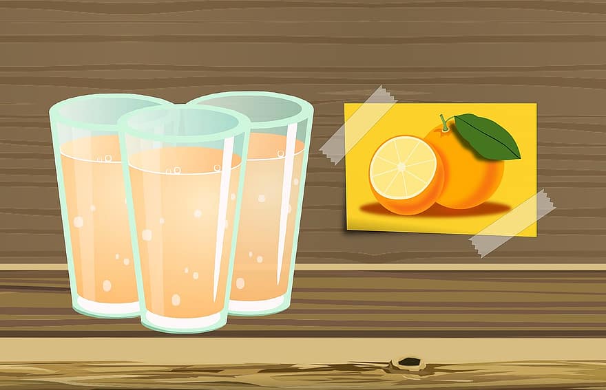 orange, Juice, frisk, frugt, mad, glas, sund og rask, sommer, lækker, drik, væske