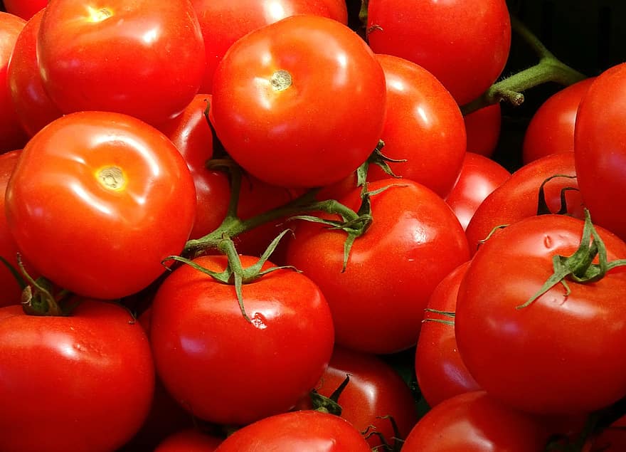 los tomates, rojo, vegetales, mercado, comida, licopeno, sano, crudo, Fresco, maduro, orgánico