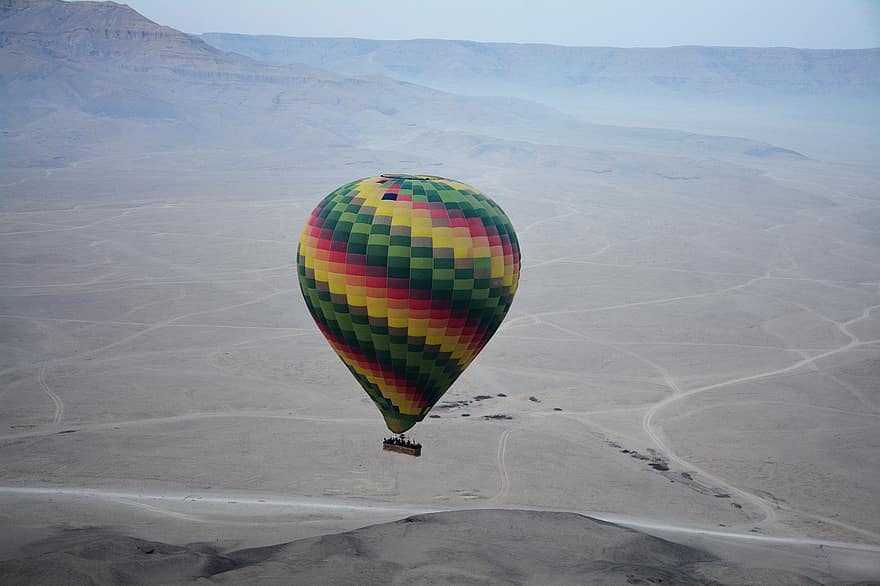 egypten, nile, varmluftballon, eventyr, flyvende, luftfartøj, sport, transportmidler, fritidsaktivitet, rejse, bjerg
