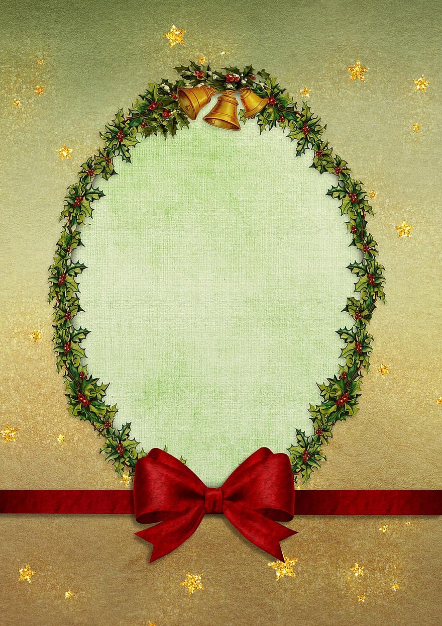 Christmas, Vintage, Frame, Border, Wreath, Christmas Wreath, Copy Space, Stars, Decorative, Christmas Time, Old