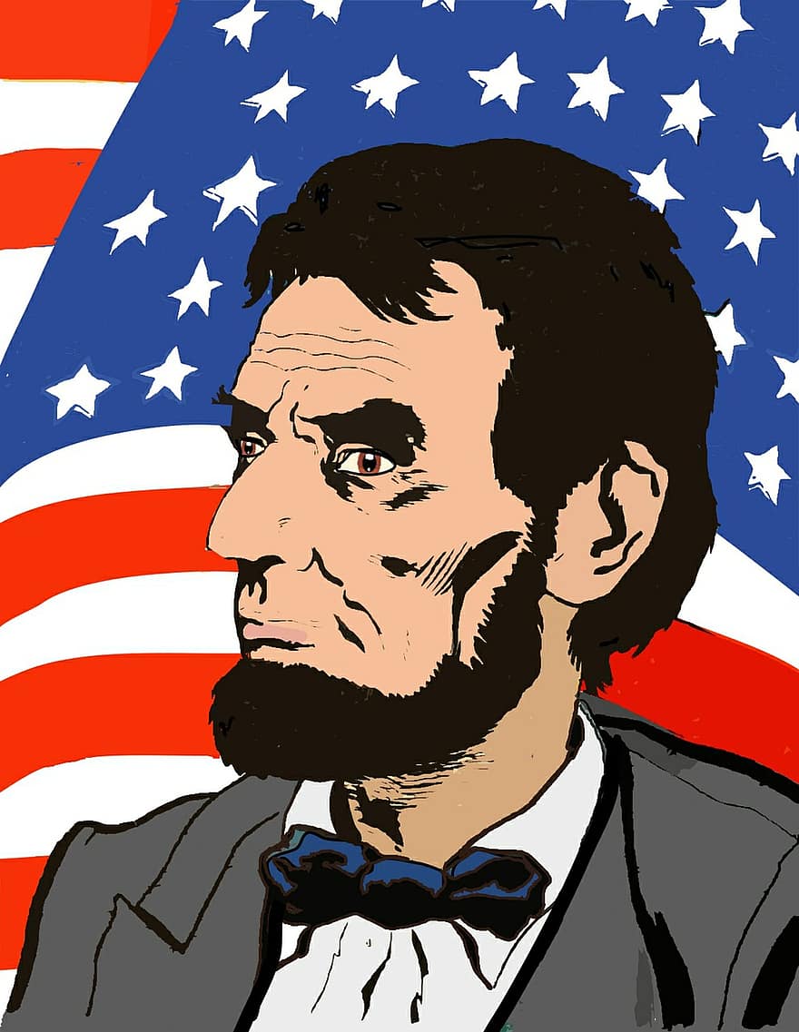 Abraham Linciln, president, politicus, regering, karakter, Verenigde Staten van Amerika, vlag, beroemd, politiek