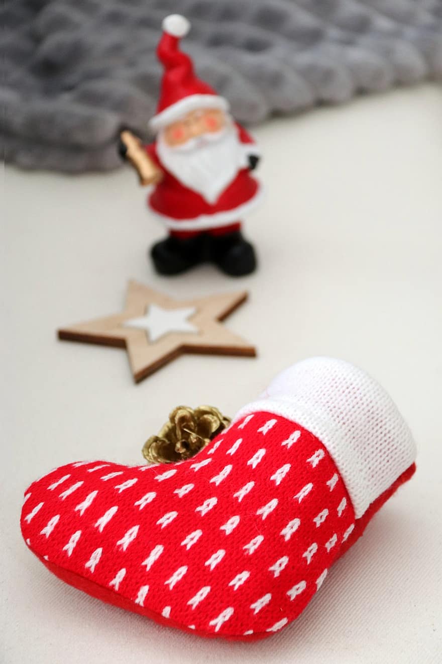 クリスマスの靴下、クリスマスの時期、サンタクロース