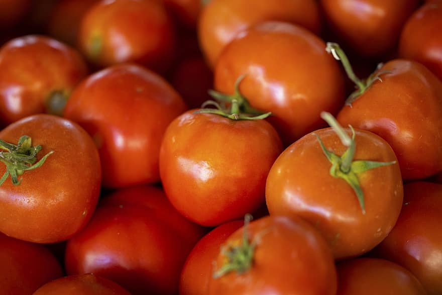 pomidory, świeże pomidory, rynek, ścieśniać, tło