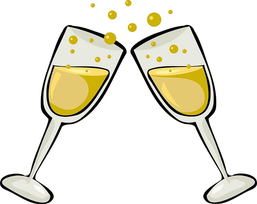 briller, champagne, vin, ristningen, Skål, fejre, fest, lejlighed, begivenheder, alkohol, champagne briller
