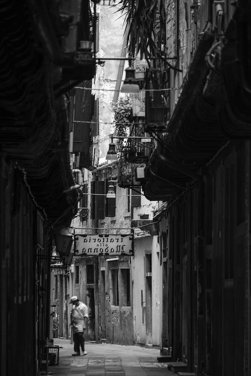 Venetië, venedig, zwart en wit, Siebeck, com, Italië