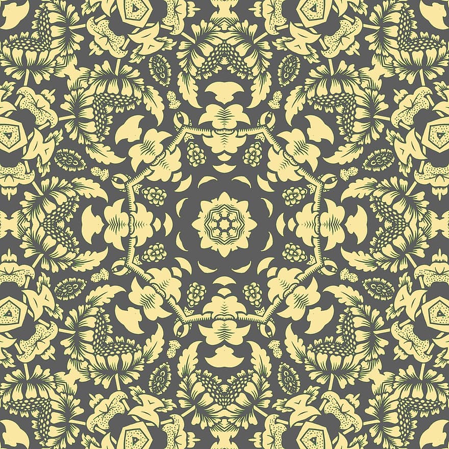 kaléidoscope, fond floral, Fond de Rosace, motif de carreaux, texture