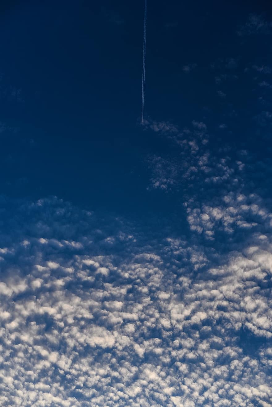 Himmel, Wolken, Kumulus, Landschaft, Flugzeug