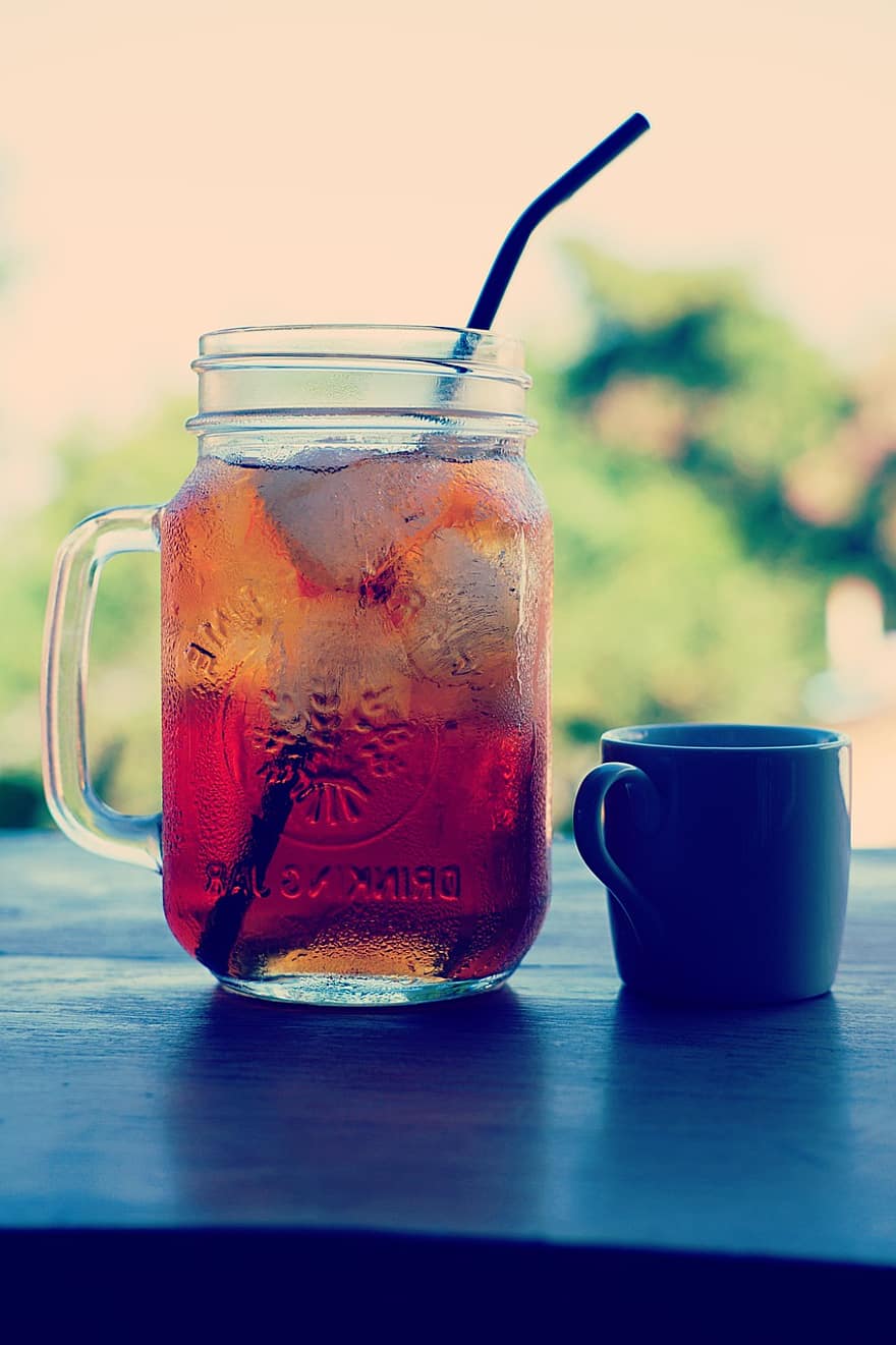 Çay, içki, yaz, buz, soğuk çay, Rahatlayın, öğle yemeği, kahvaltı, bitkisel, kafe, içecek