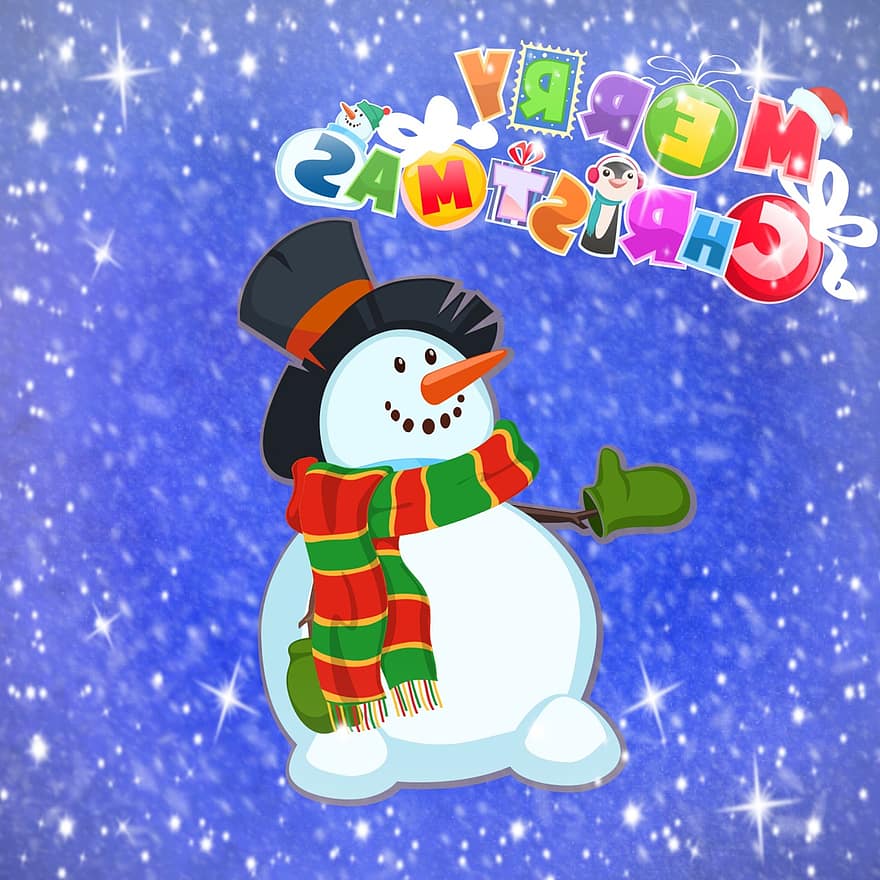 veselé Vánoce, sněhulák, Vánoce, blahopřání, vánoční pozdrav, Vánoční čas, vánoční motiv, nálada, šťastný, zimní, Studený