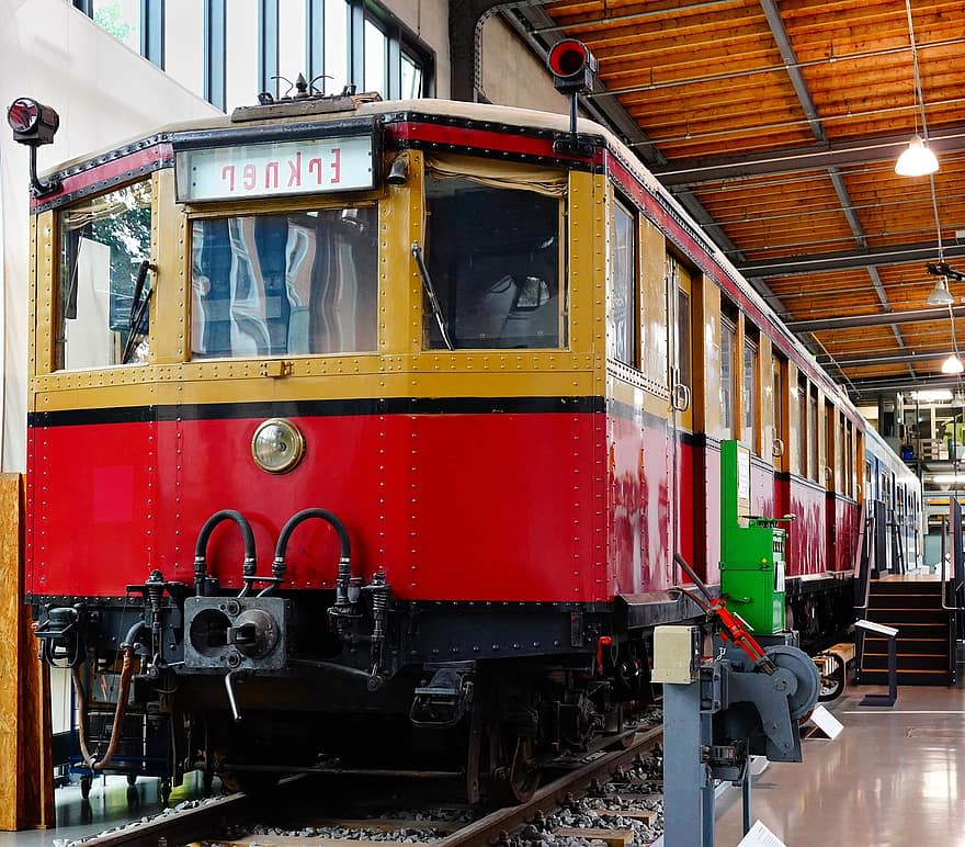 vilciens, Erkners, muzejs, s-bahn, dzelzceļš, vēsturiska, transportu