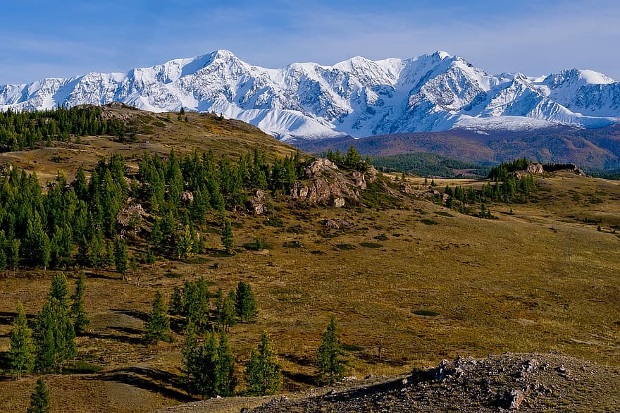 natur, reise, fjellene, utforskning, utendørs, landskap, Altai, høst, steppe, fjell, fjelltopp