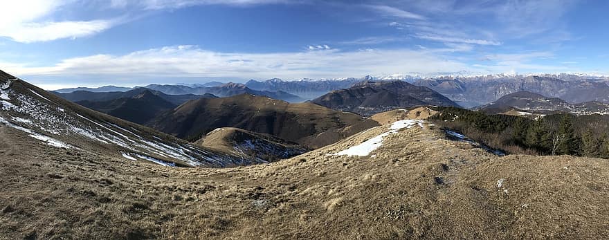 pohled z monte generoso, Směrem ke Křížové krajce, alpská trasa, Alpy, Procházka, nebe, vrcholy, exkurze, turistika, hory, Příroda