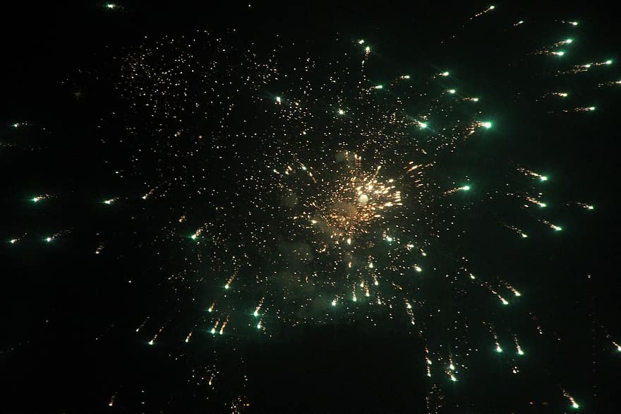 Feuerwerk, Nacht-, Pyrotechnik, Mitternacht, bunt, Parteien, feiern, Feier