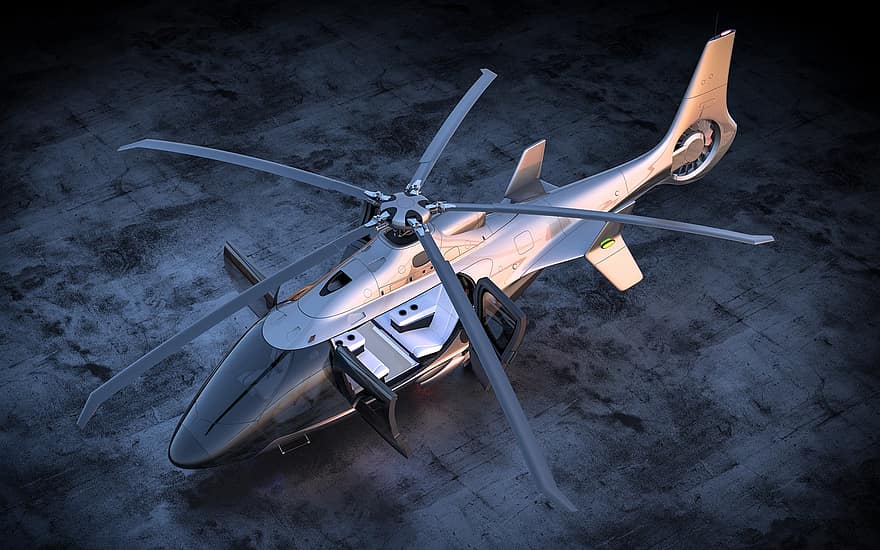 helikopters, lidmašīnas, militāro, lidojums, lidošana, 3d atveidots, 3D atveidojums, Futūristisks lidaparāts, aeronavigācijas jomā, inovācijas, rotorplāns