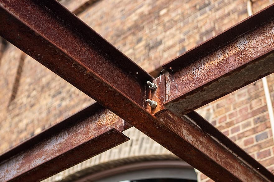 Rust, Beam, Outside, Iron, Metal, Bolt, close-up, steel, rusty, old, construction industry