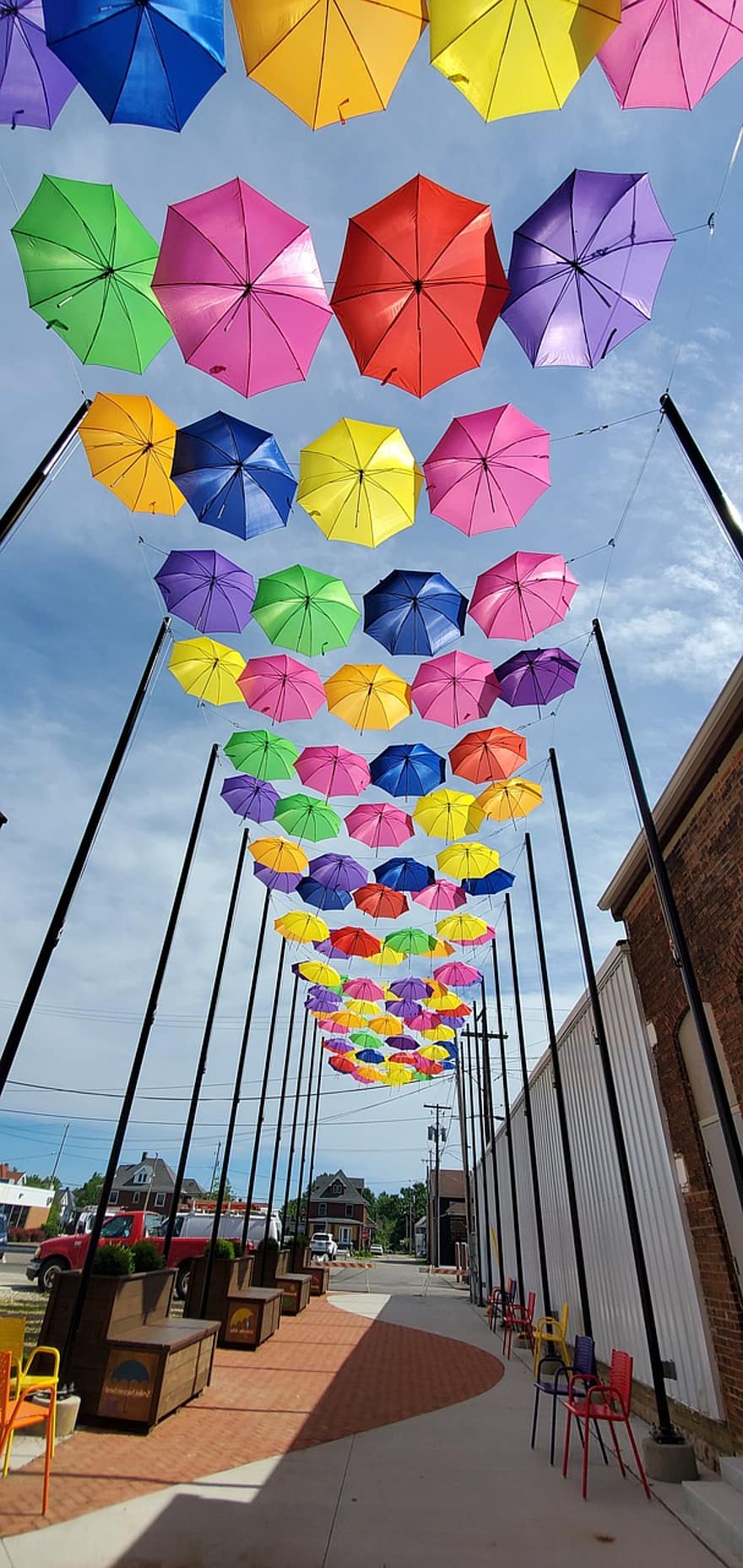 Regenschirm, Gasse, Straße