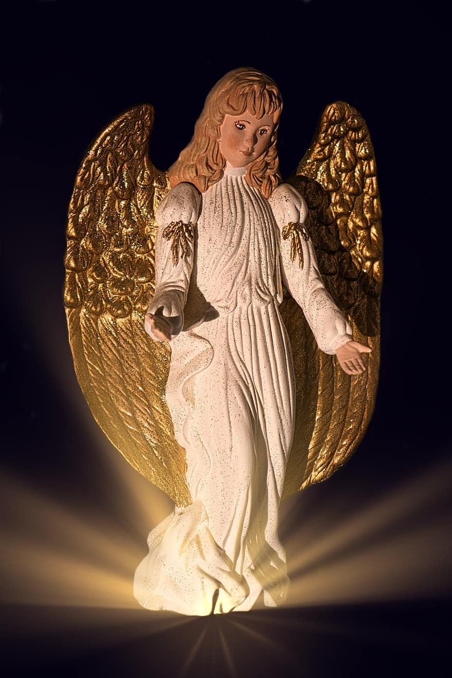 Thiên thần, thiên thần giáng sinh, thiên thần hộ mệnh, nhân vật, bức tượng nhỏ, bức tượng, điêu khắc, phát sáng, giáng sinh, trang trí, thiệp mừng
