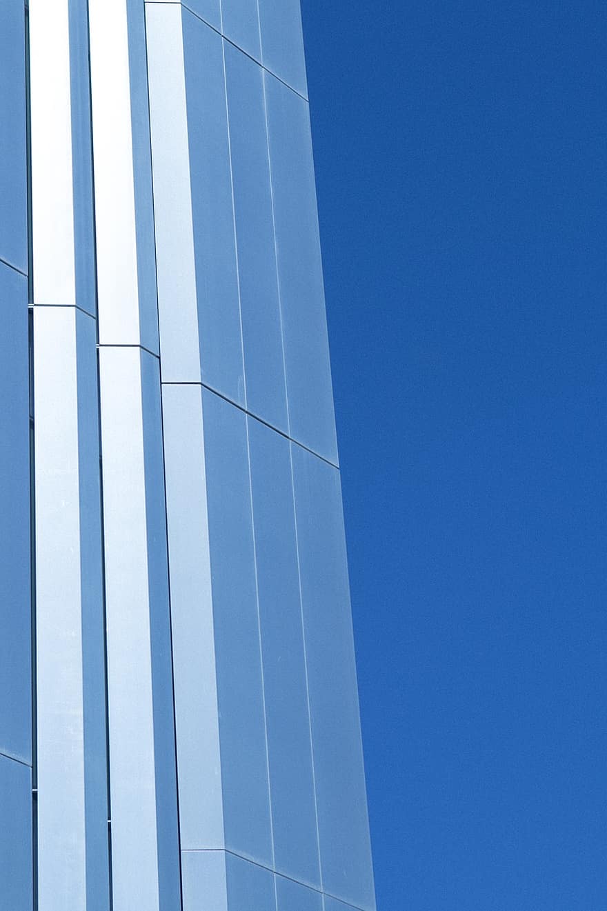 azul, cielo, edificio, acero, mezcla, metal, moderno, arquitectura, exterior del edificio, estructura construida, rascacielos