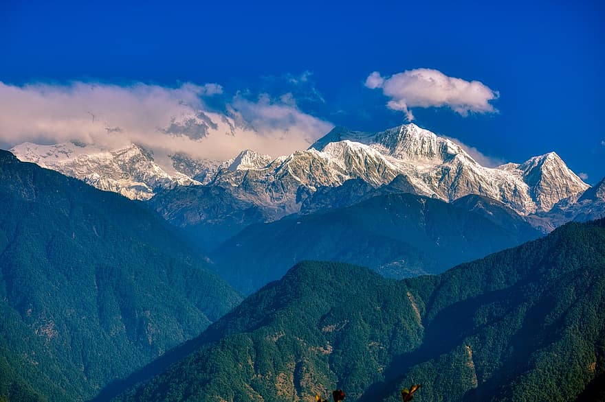 βουνά, κορυφή, τοπίο, οροσειρά, ορεινός, εξοχή, φύση, Ιμαλάια, sikkim