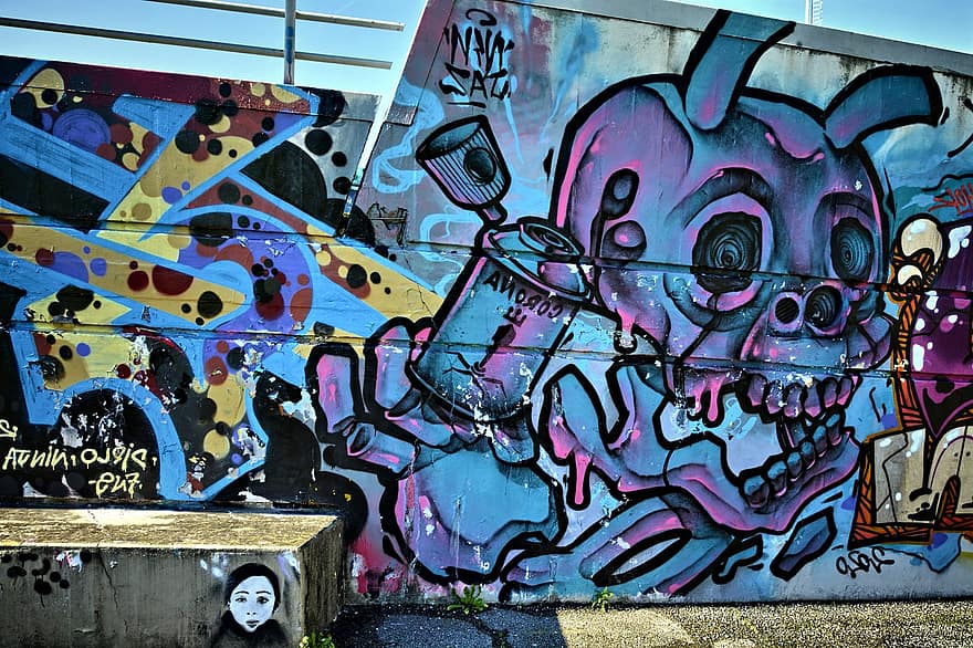 vernice spray, arte di strada, murales, città, dipingere, arte