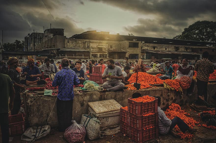 Markt, Gujarat, Indien