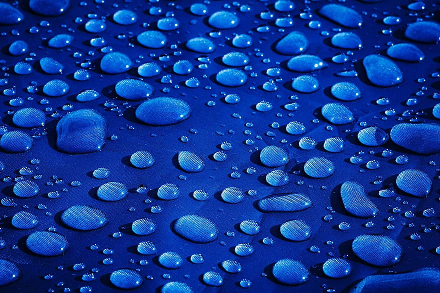 regendruppels, druppel, water, druppels, blauw, regen, nat, dauw, aqua, detailopname, behang
