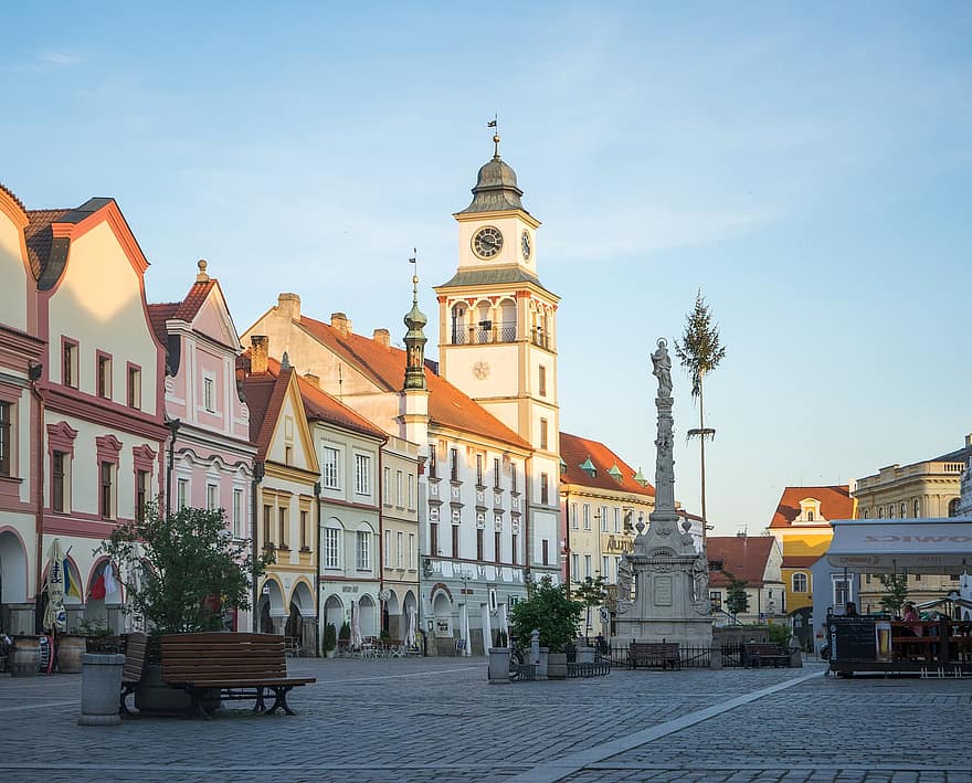 Třeboň, inşa edilmiş, Çek Cumhuriyeti, cz, güney bohemya, bohemia, Kent, tarihi merkez, Belediye binası, ünlü mekan, mimari