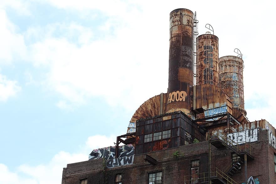 Power Plant, City, Old, Energy, Industry, Environment, Plant, Architecture, Factory, Chimney