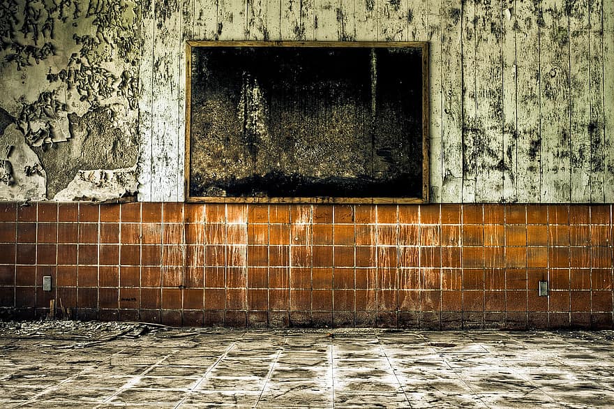 edifício abandonado, Sala suja, edifício desolado