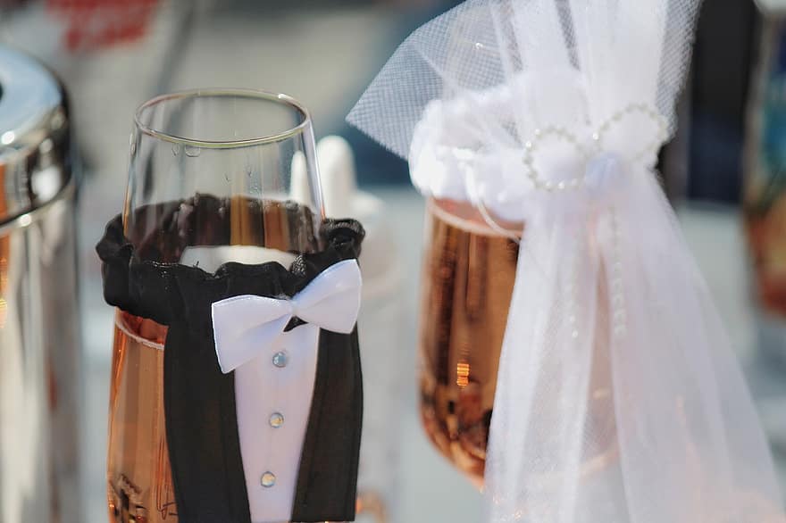 Wedding, Alcohol, Celebration, Party, Occasion, Sparkling Wine, Champagne, Glasses, Drink, Beverage, Event
