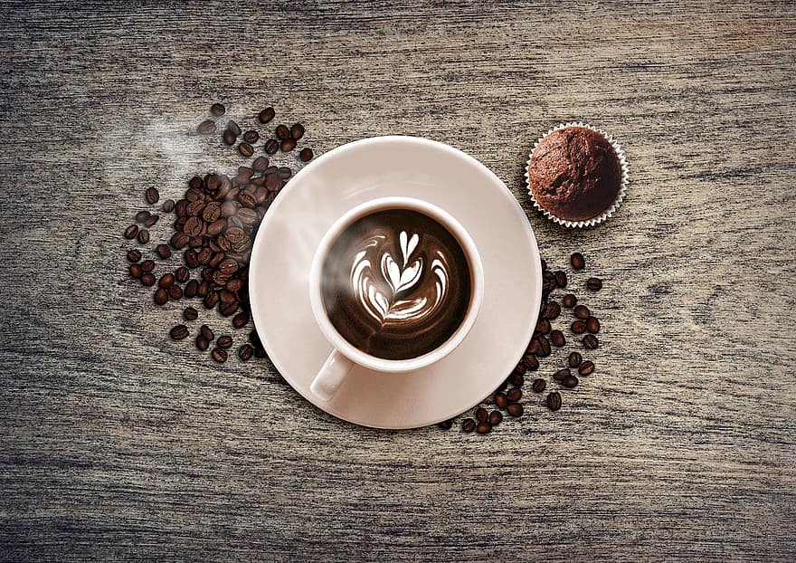 koffie, Boon, kop, koffiebonen, roosteren, espresso, dranken, cafe, koffiekop, profiteren van, hele bonen koffie