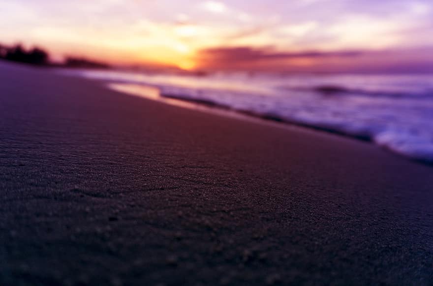 plajă, apus de soare, nisip, a închide, vară, răsărit, concediu de odihna, peisaj, decor, amurg, natură