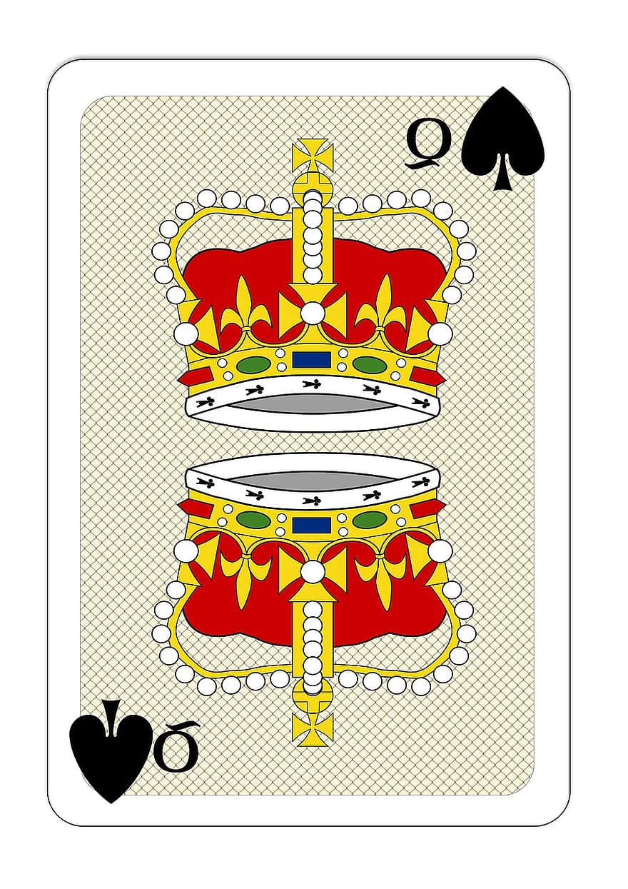 žaidimo korta, skat, ace, karalius, karalienė, karūną, kortelės, pokeris, pik
