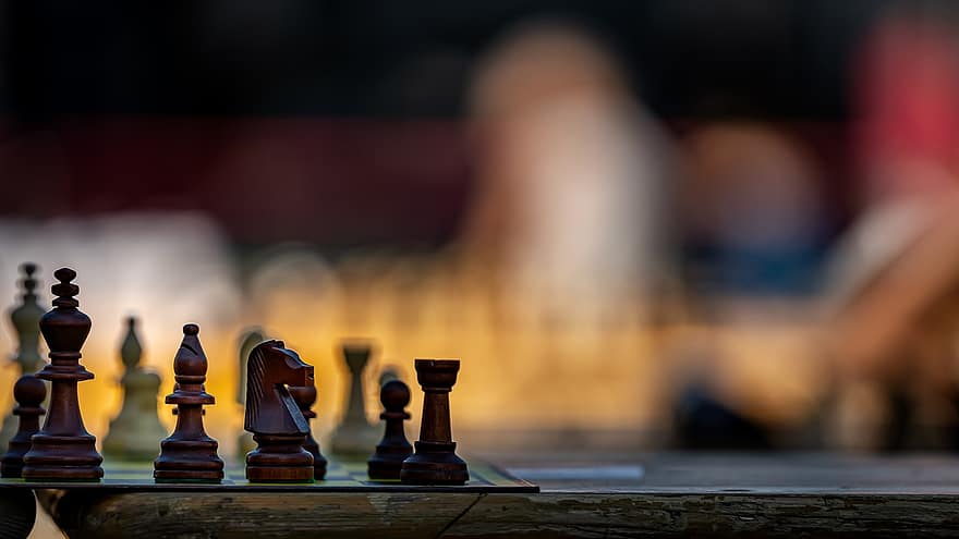 scacchi, pezzi, gioco, strategia